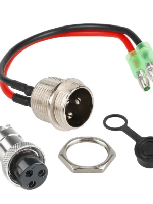 Cable de carga GX16 con conector en línea + enchufe de aviación grande GX16 de 3 pines