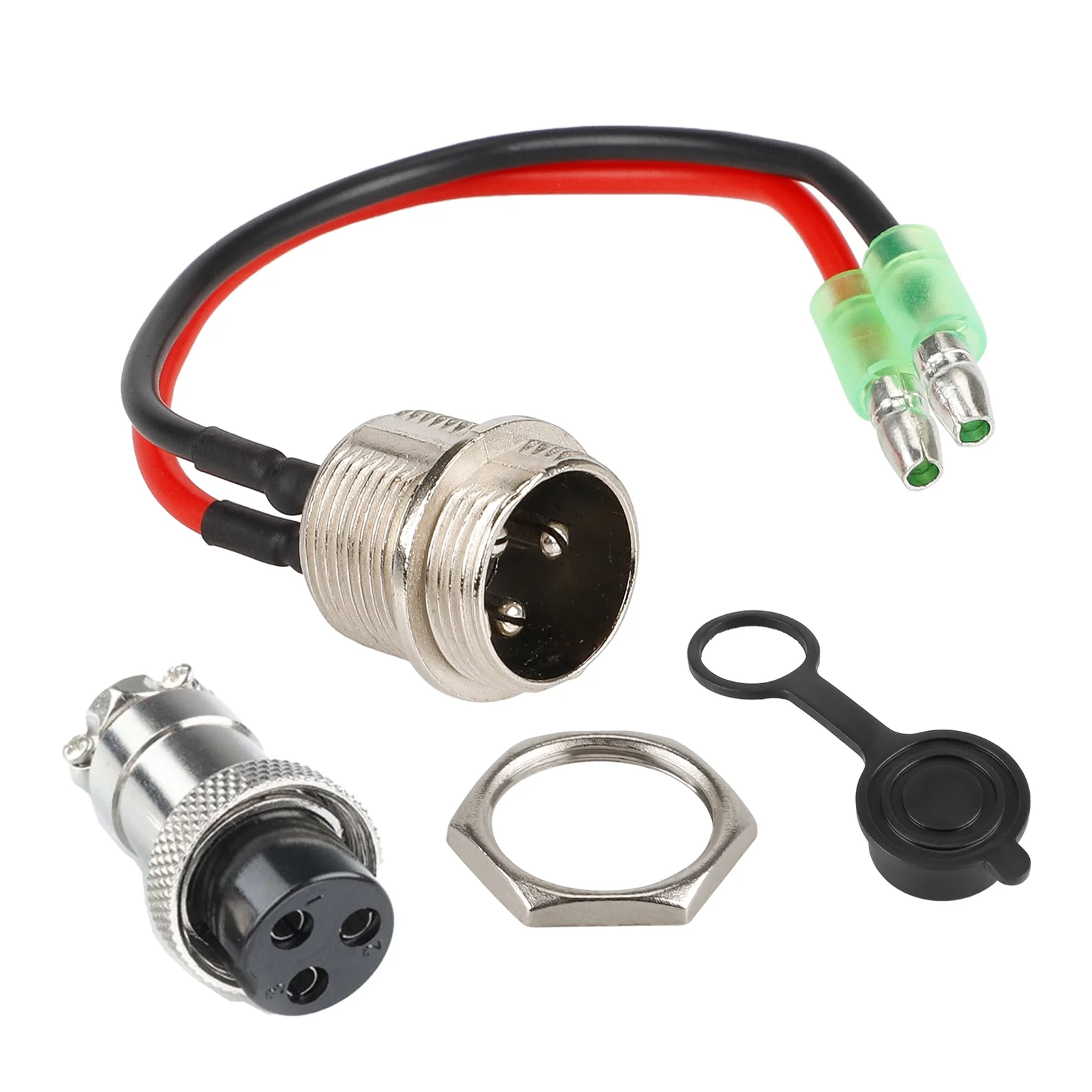 Cable de carga GX16 con conector en línea + enchufe de aviación grande GX16 de 3 pines