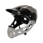 Casco todoterreno desmontable negro y gris