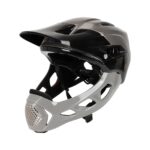 Casco todoterreno desmontable negro y gris