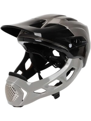 Casco todoterreno desmontable negro y gris