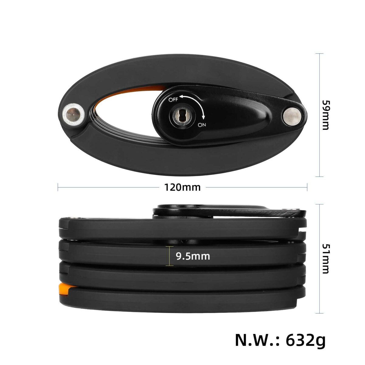 Candado de bicicleta plegable con luz trasera - Imagen 2