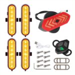 Juego de 4 luces intermitentes recargables amarillas Ulip + 1 juego de luces traseras con control remoto para scooters Xiaomi 4Pro