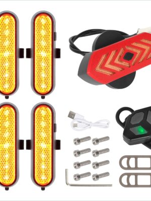Juego de 4 luces intermitentes recargables amarillas Ulip + 1 juego de luces traseras con control remoto para scooters Xiaomi 4Pro