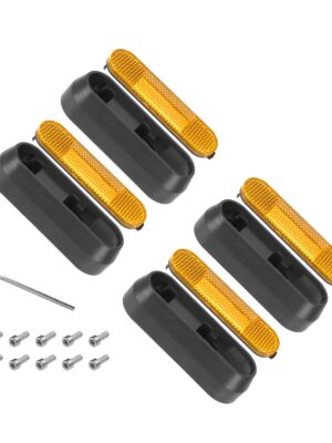 4 piezas de carcasas decorativas grises reforzadas + barras reflectoras amarillas para MI3 M365 1S Pro Pro2 Lite