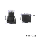 Cabezal hembra para conector Canon de 3 pines - Imagen 2