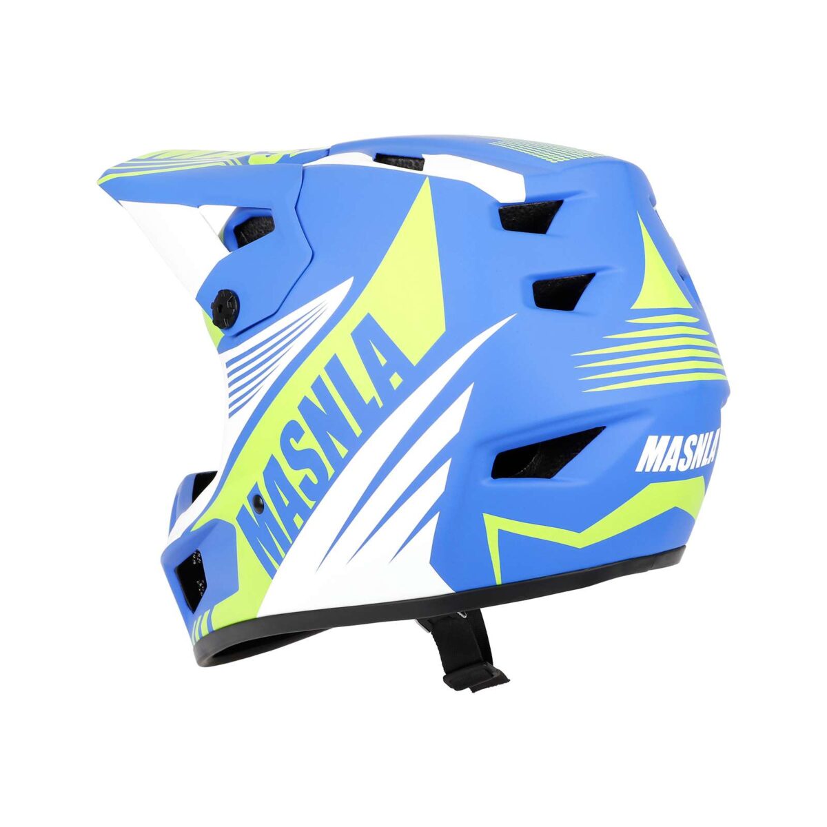 Casco todoterreno blanco, azul y amarillo talla L - Imagen 3