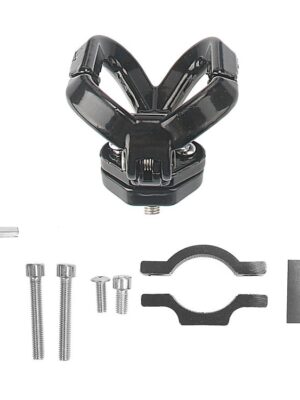 Kit de gancho doble negro + anillo de fijación negro