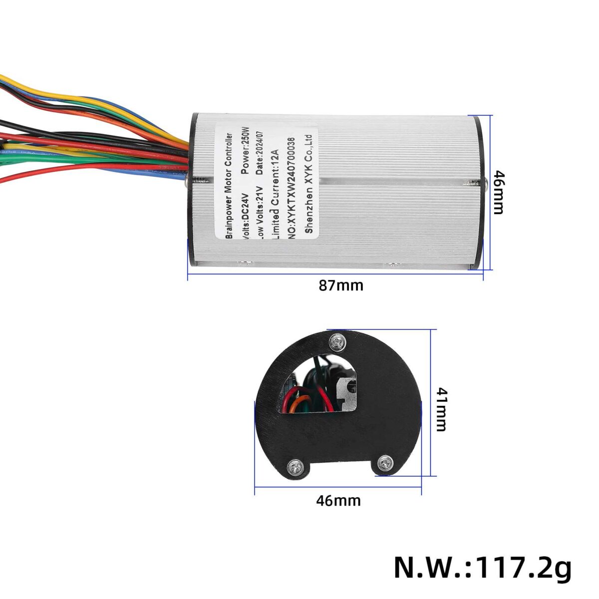 Controlador 24V250W12A para scooter de fibra de carbono de 5,5 pulgadas - Imagen 2