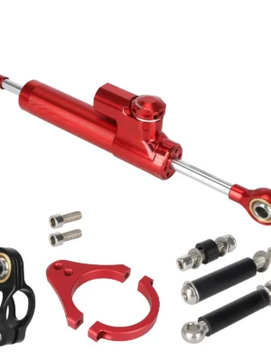 Kit de amortiguador estabilizador de dirección rojo para scooter Kukirin G3 pro 2024/Ausom Gallop con abrazadera roja de 58 mm