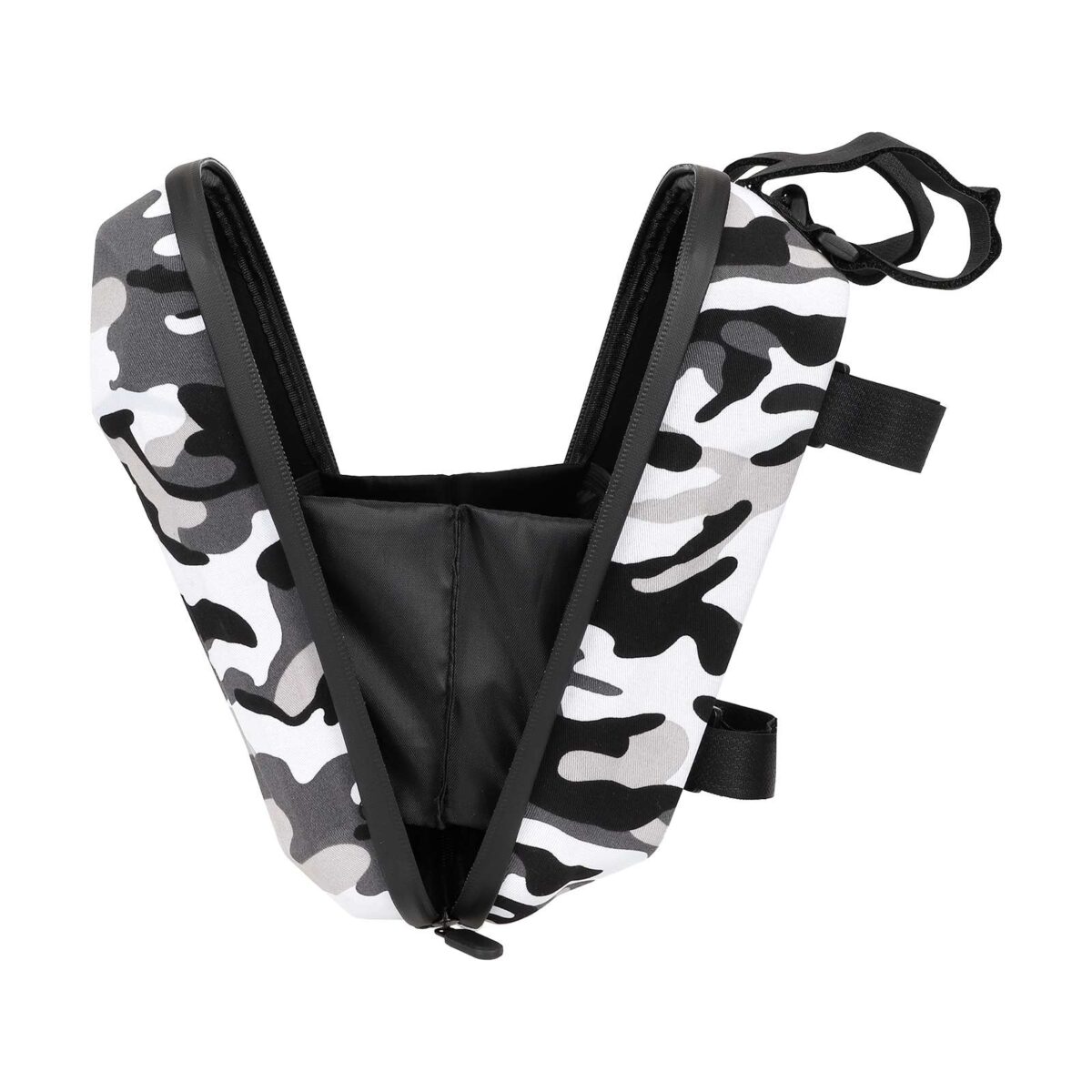 Bolso grande frontal de 3 l gris camuflaje (PU+EVA) sin logotipo - Imagen 5