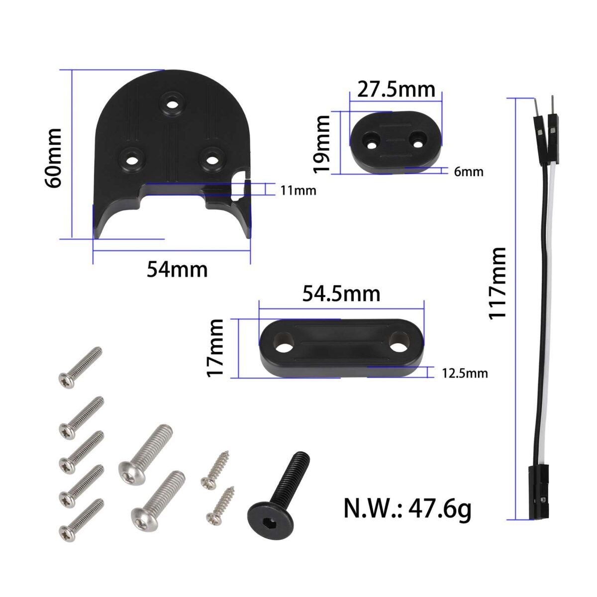 Almohadilla de refuerzo de guardabarros gris + almohadilla de soporte de pie + almohadilla de luz trasera Kit para reequipar M365 a 10 pulgadas - Imagen 2