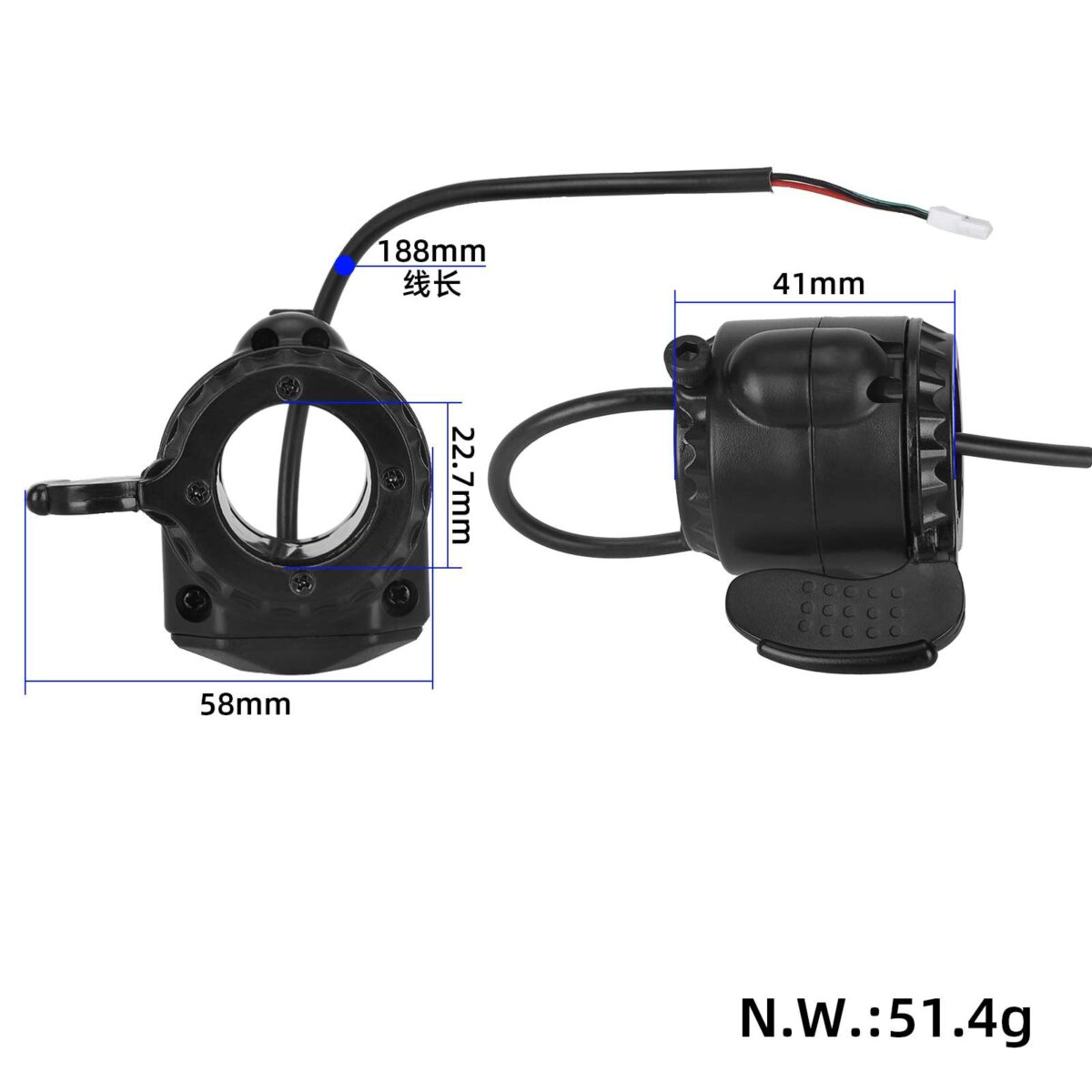 Freno de dedo para scooter de fibra de carbono de 5,5 pulgadas - Imagen 2