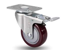 Juego de ruedas planas universales de 3 pulgadas con freno rojo