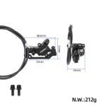 Freno de disco hidráulico NUTT negro izquierdo con cable de 1070 mm - Imagen 6