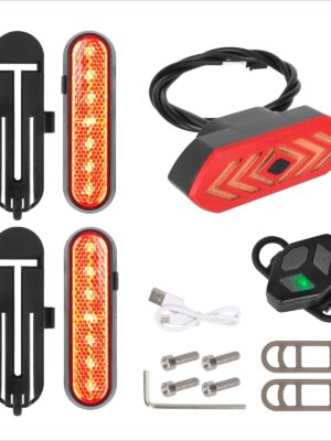 Juego de 2 luces intermitentes recargables rojas Ulip + 1 luz trasera intermitente con control remoto para scooters Xiaomi 4 Ultra