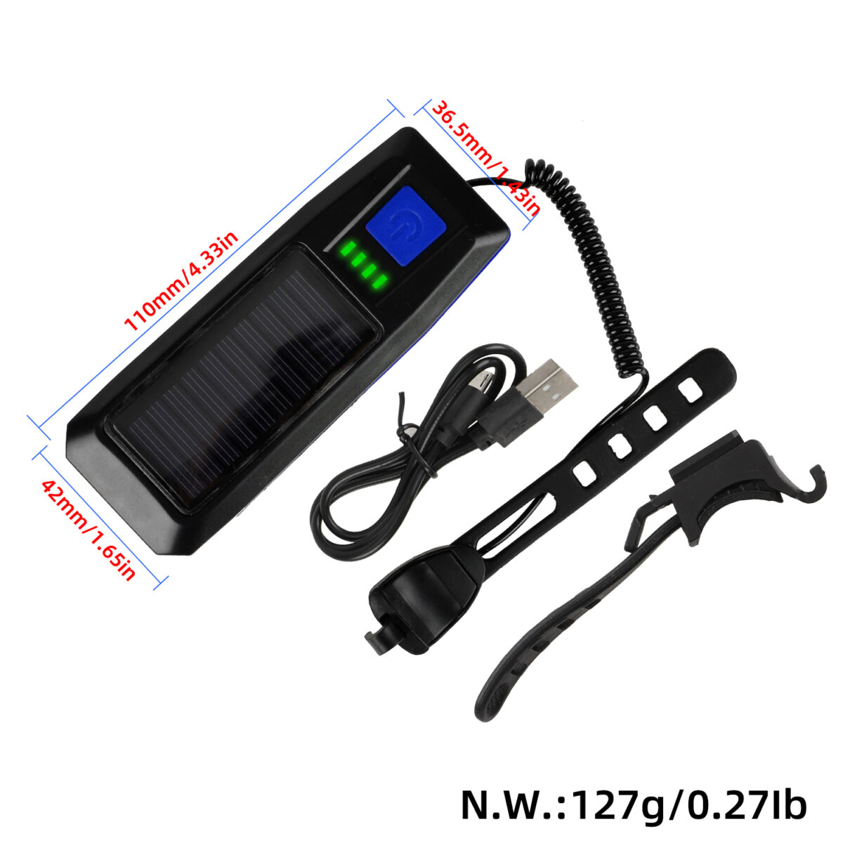 Luz de altavoz con carga USB solar azul - Imagen 2