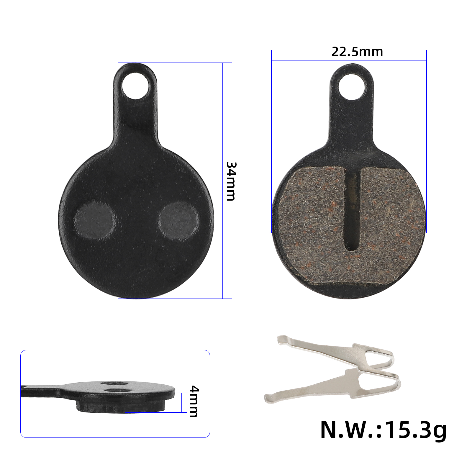 Mango largo grueso y redondo negro con orificio para pastilla de freno 845 - Imagen 2