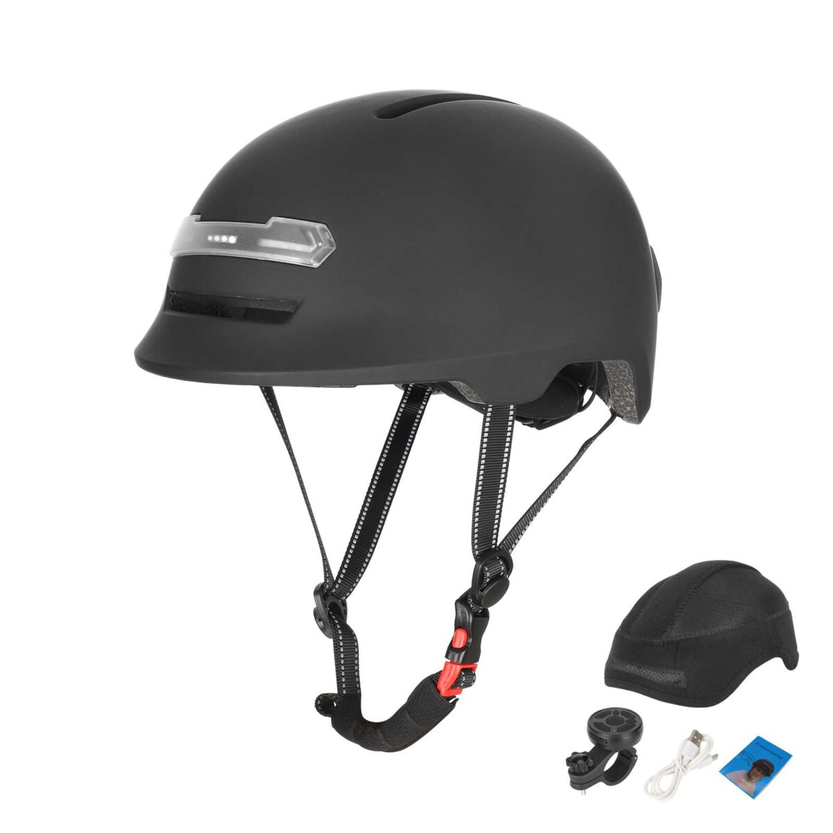 Casco con luz de voz Z005 negro mate - Imagen 4