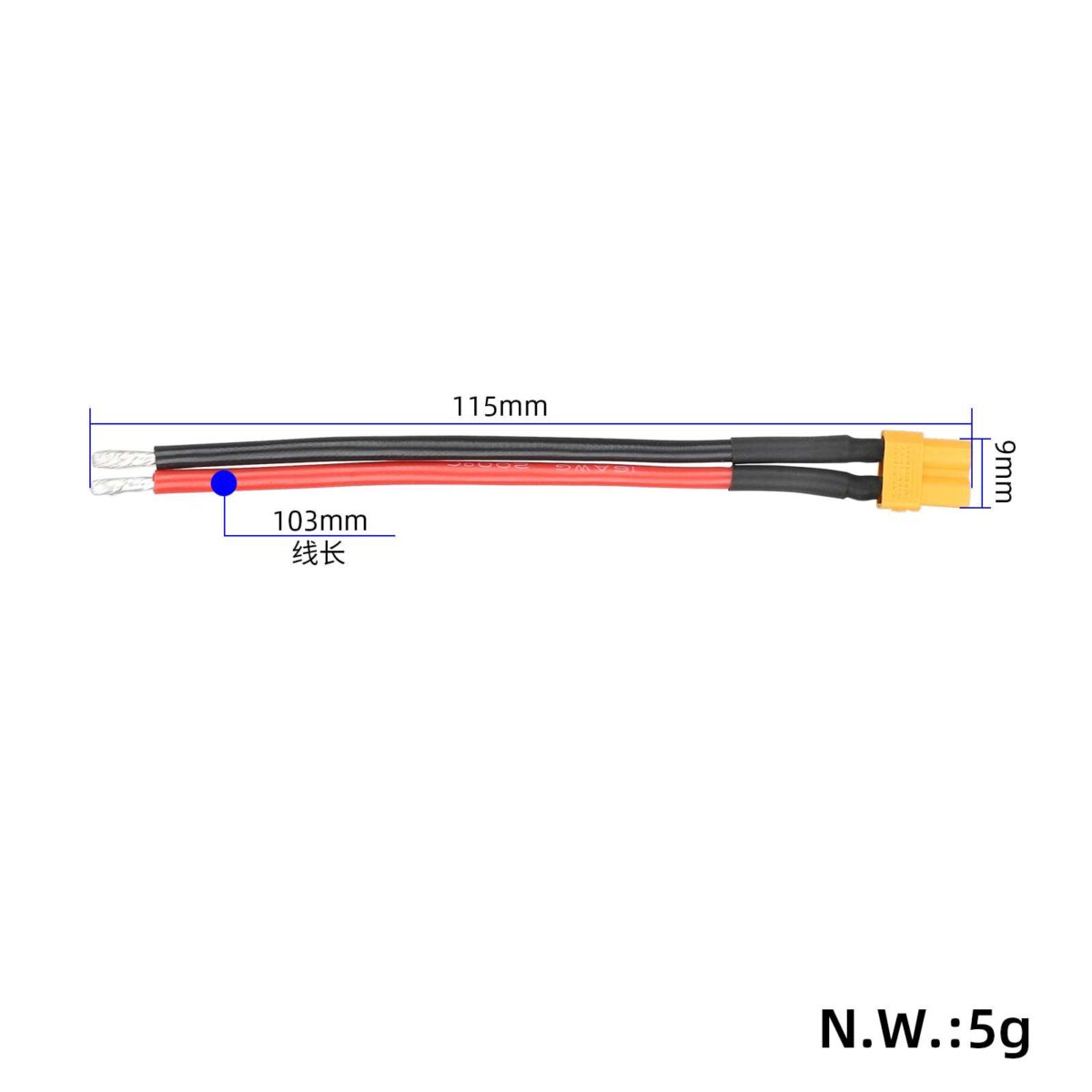 Cable de batería con conector hembra XT30 - Imagen 2