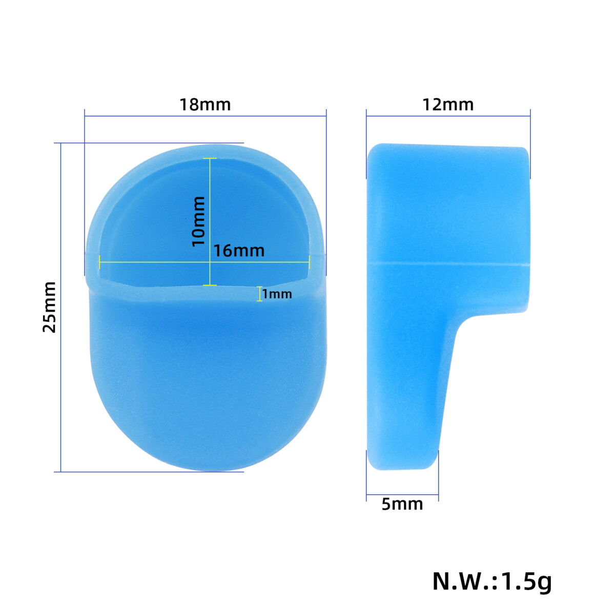 Funda de silicona azul para el gancho del guardabarros trasero del patinete M365 - Imagen 2