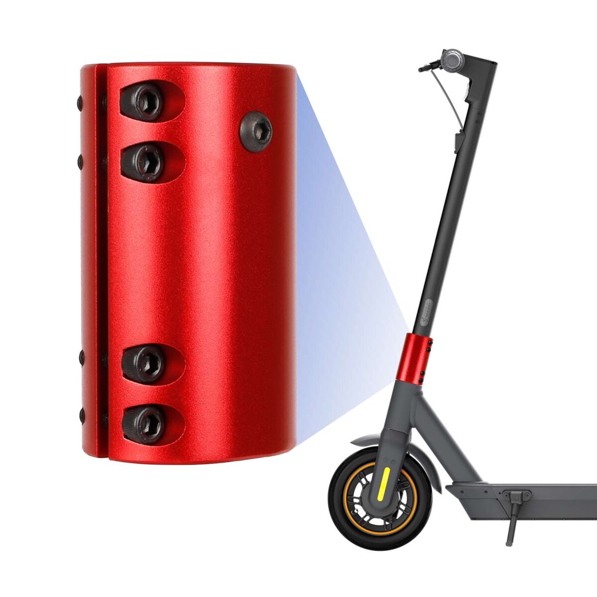 Soporte plegable rojo de CNC para scooter serie Max G30 - Imagen 3