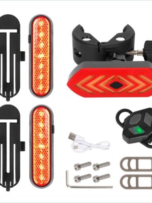 2 juegos de luces intermitentes recargables rojas Ulip + 1 juego de luces traseras intermitentes con control remoto