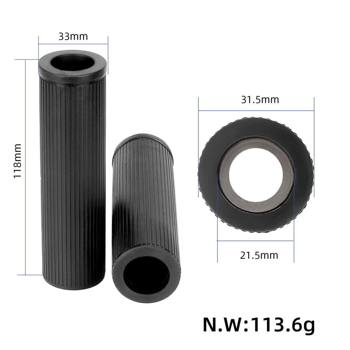 Cubiertas de manillar negras con sello de orificio pasante sin ranura para tarjetas - Imagen 2