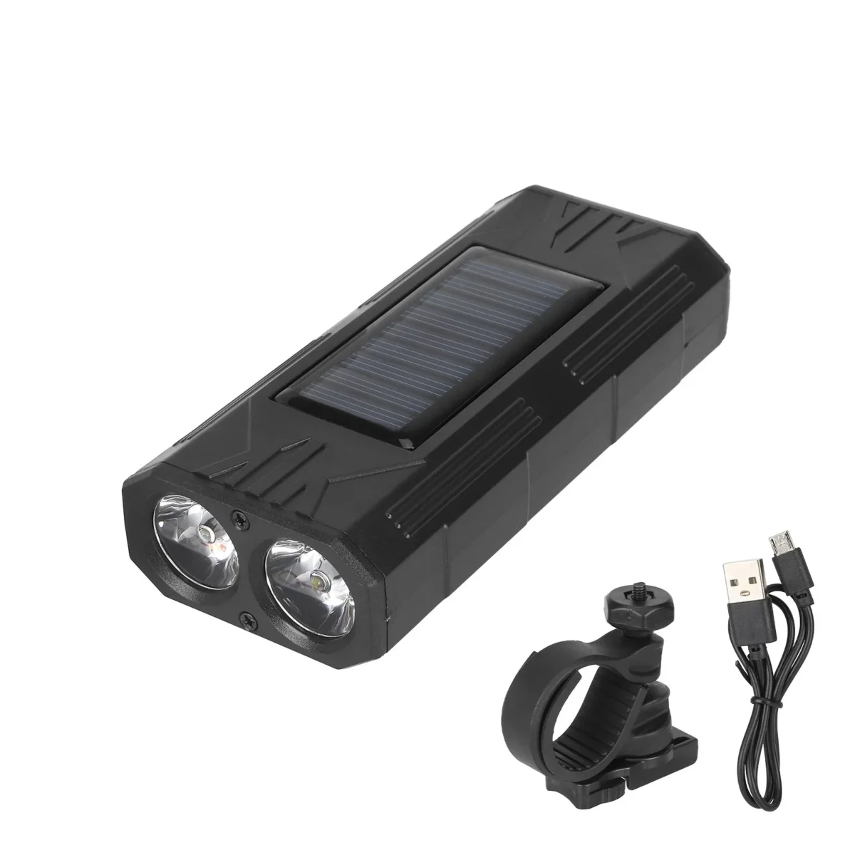 Linterna frontal solar con carga dual USB - Imagen 3