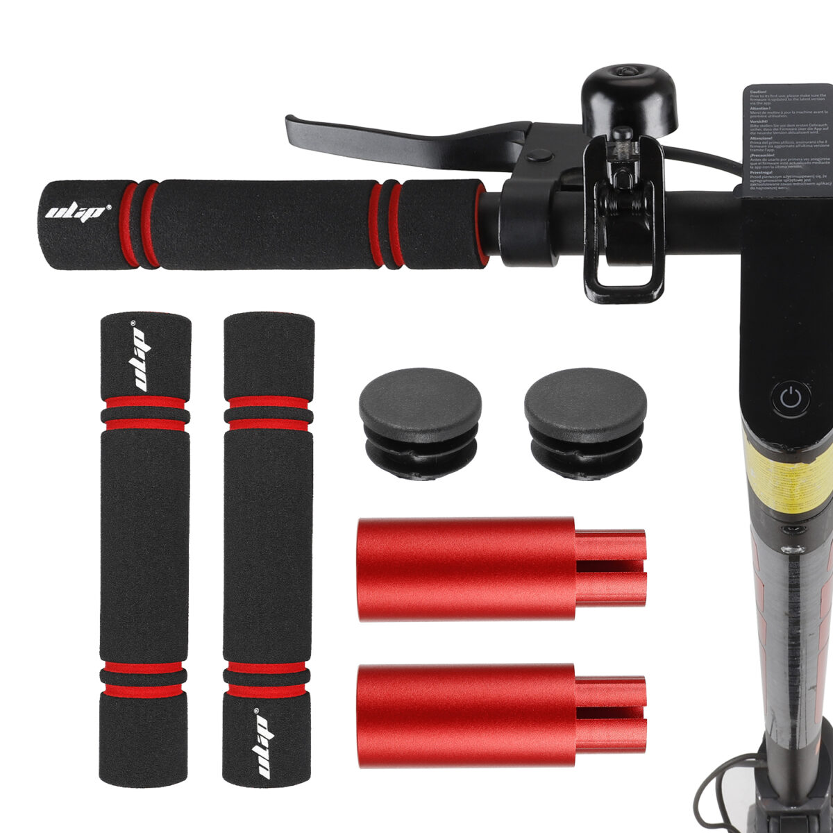 Kit extensor de manillar Ulip rojo sin luz para scooters de las series Xiaomi y Ninebot ES - Imagen 6
