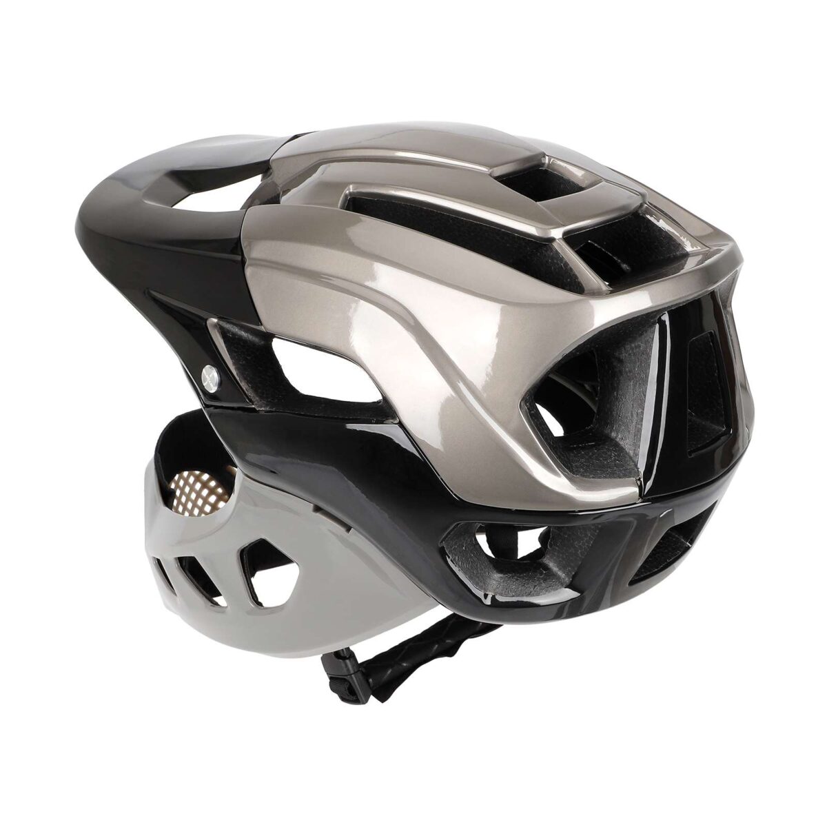 Casco todoterreno desmontable negro y gris - Imagen 3