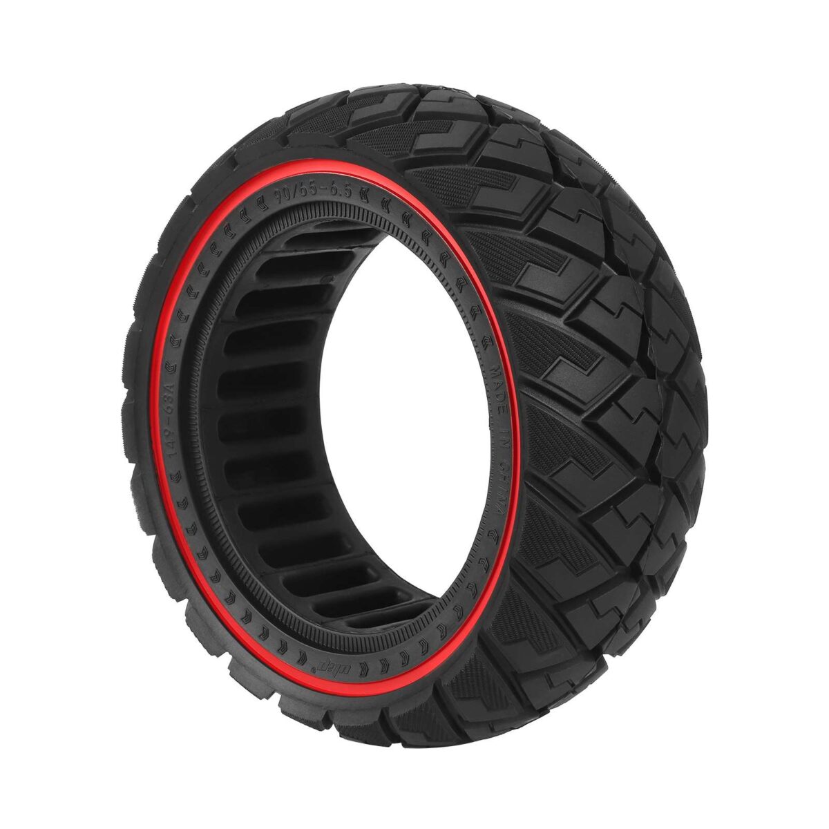 Neumático sólido todoterreno Ulip 90/65-6.5 con forma de diamante y círculo rojo - Imagen 4