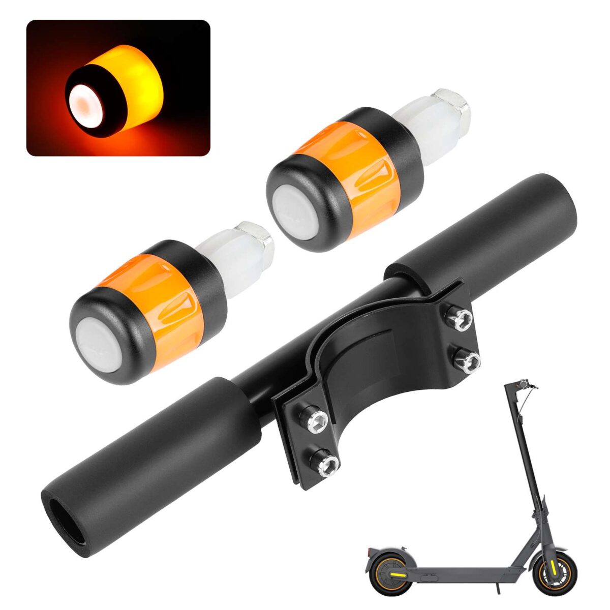 Manillar infantil Ulip con luz negra-naranja para patinetes Ninebot ES y G30 Max - Imagen 6