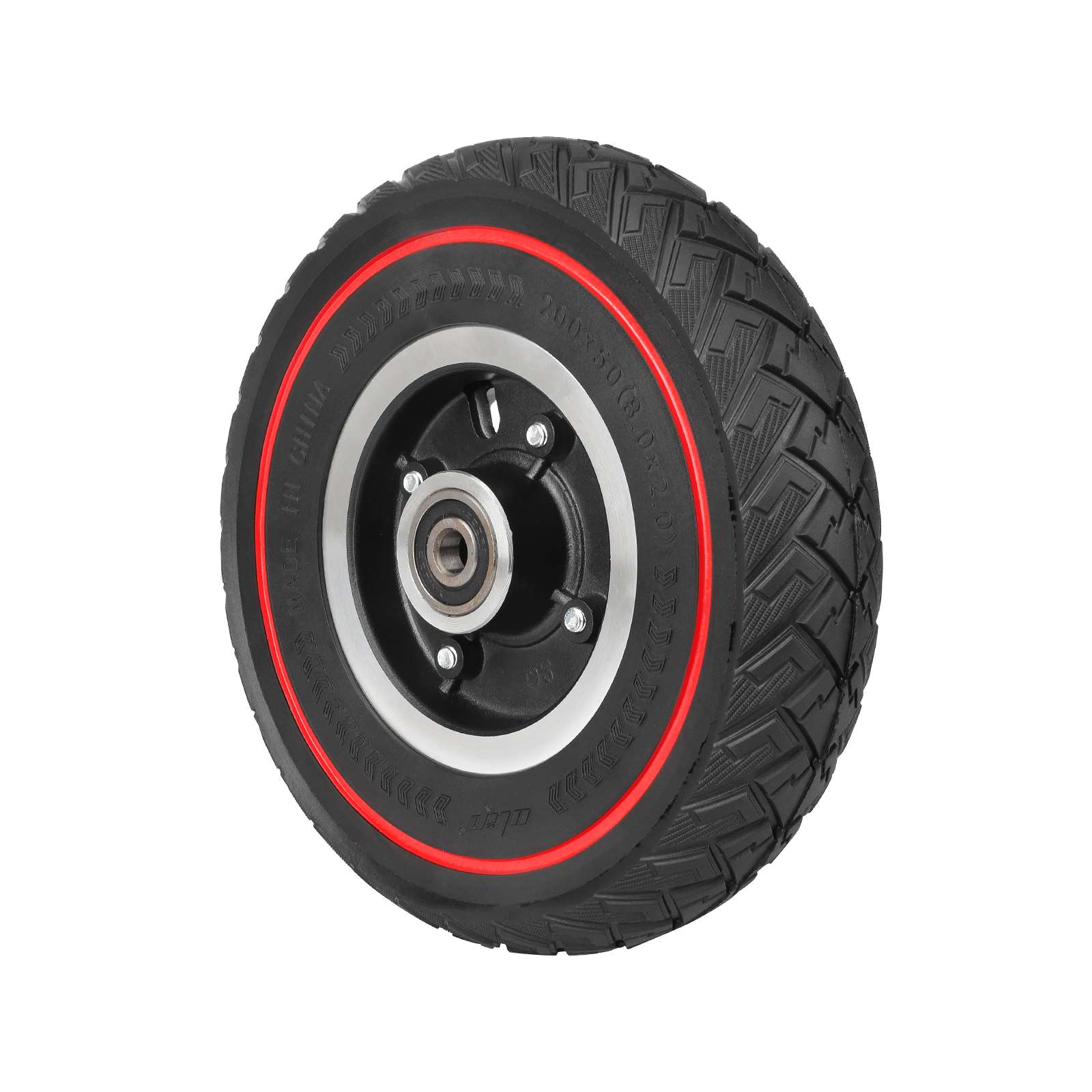 Llanta de 8 pulgadas 200*50 + neumático todoterreno sólido con patrón de ala de línea roja Ulip200*50 (instalado) - Imagen 5