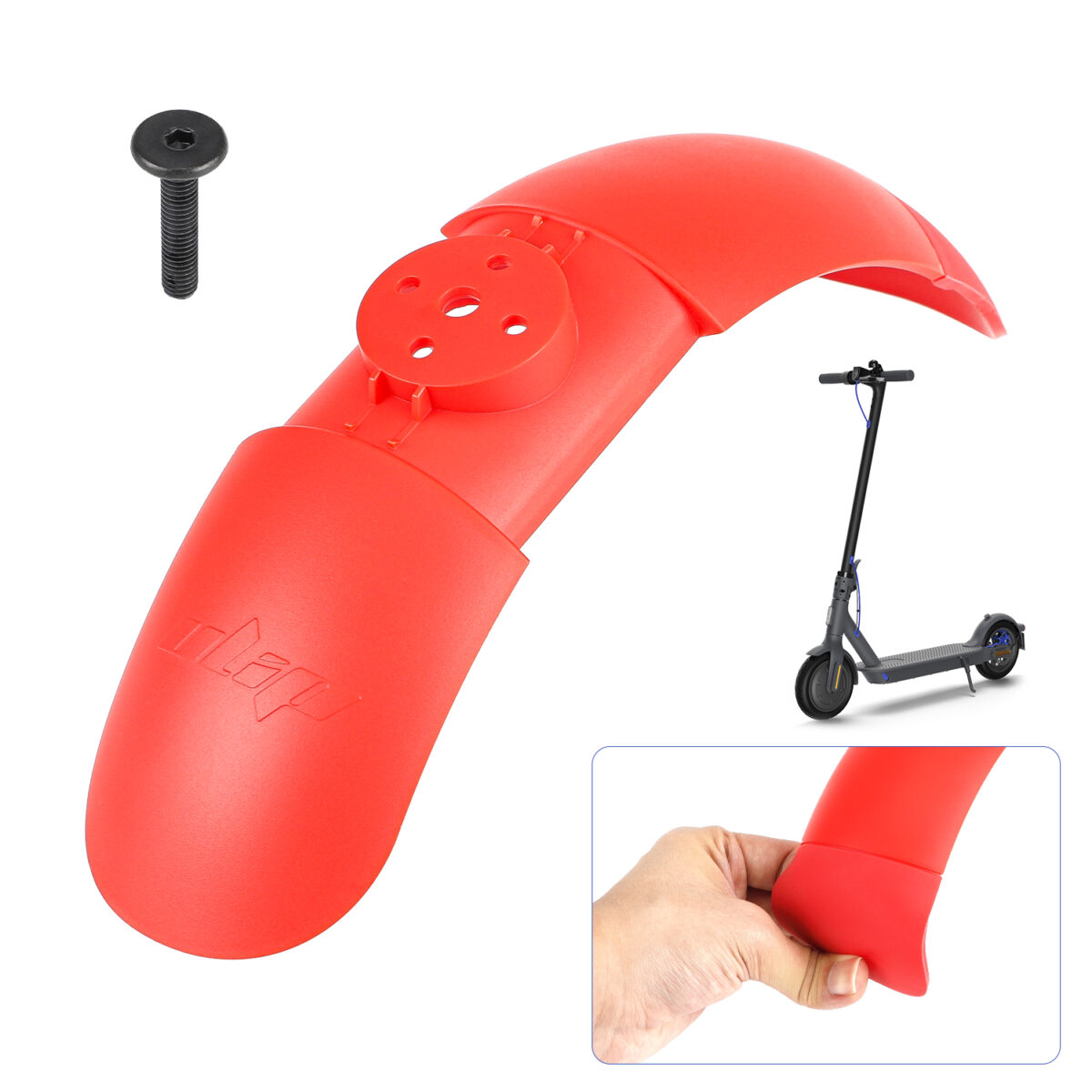 Guardabarros delantero Ulip rojo con goma para patinetes xiaomi - Imagen 5