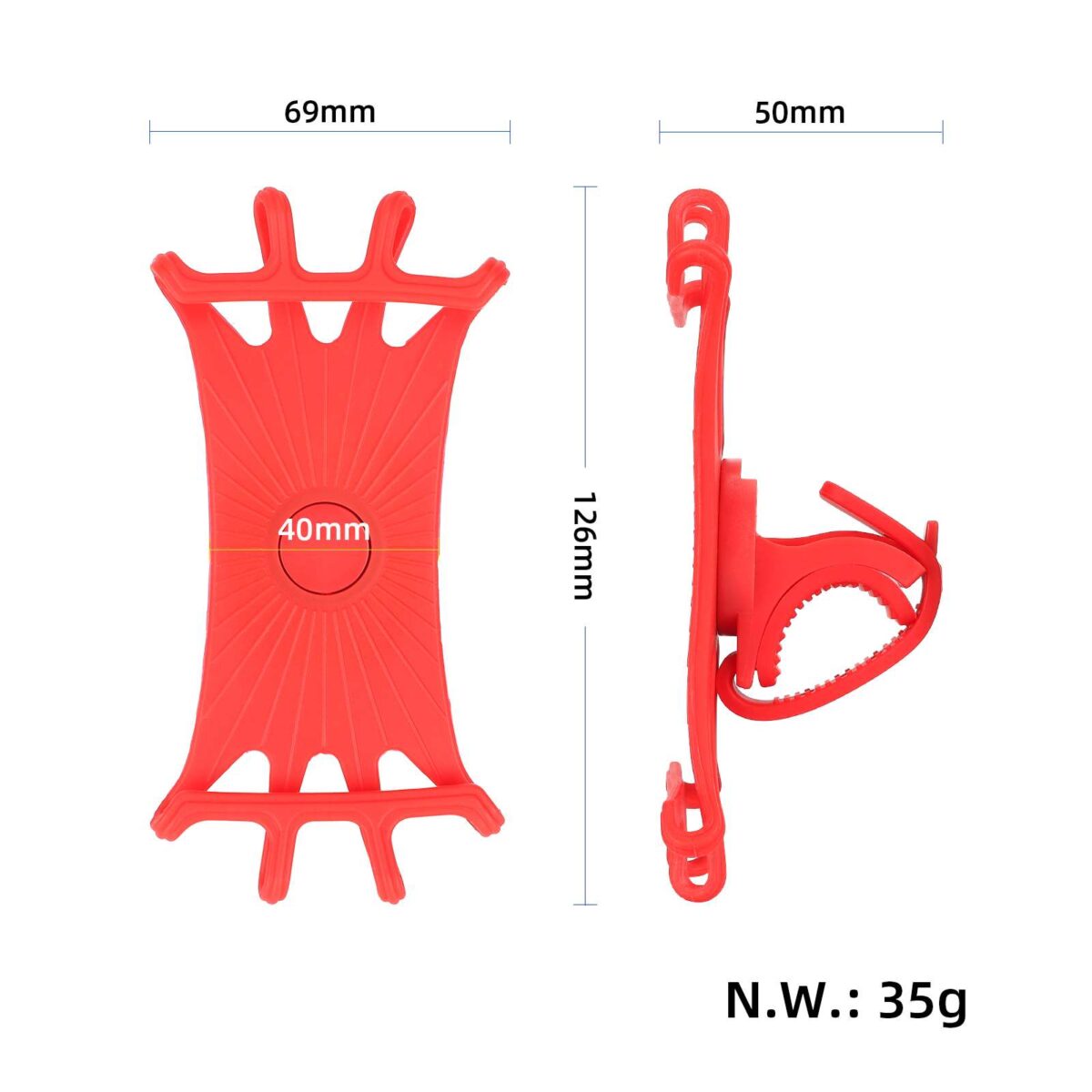 Soporte para teléfono móvil de silicona multifunción rojo - Imagen 5