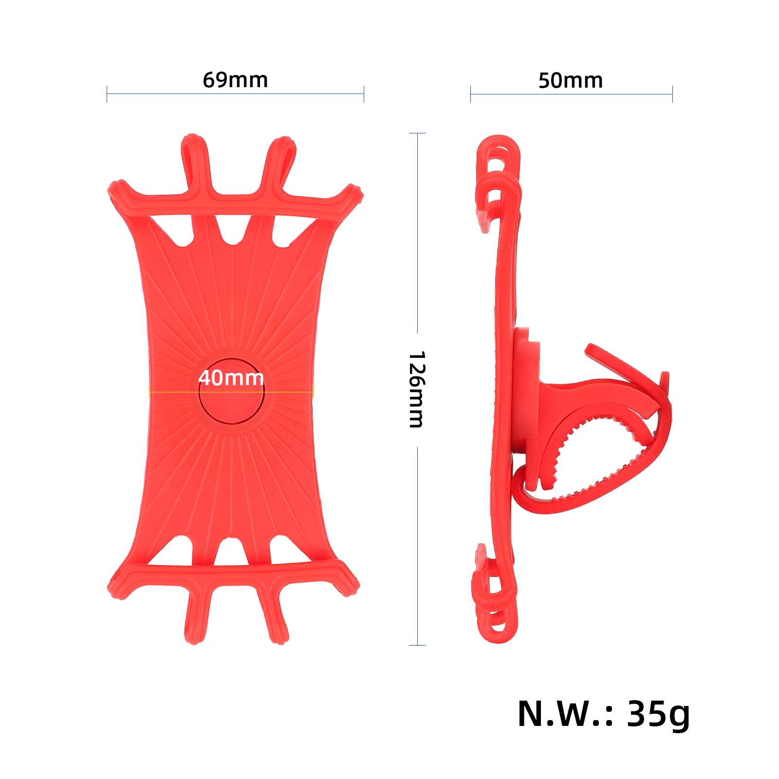 Soporte para teléfono móvil de silicona multifunción rojo - Imagen 5