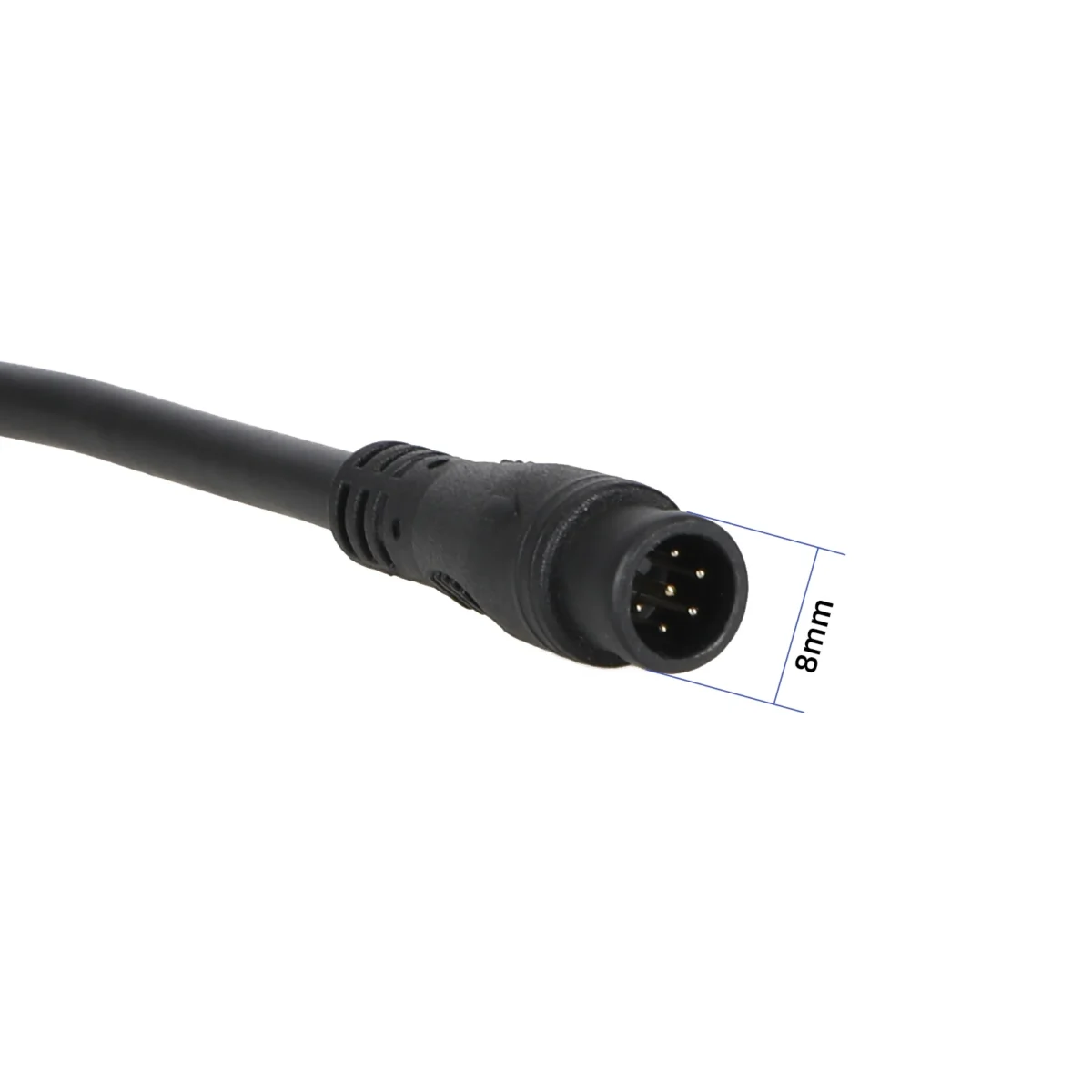 Cable conector impermeable M8 con cabezal negro de 6 pines, conector macho/hembra de 60 cm - Imagen 3