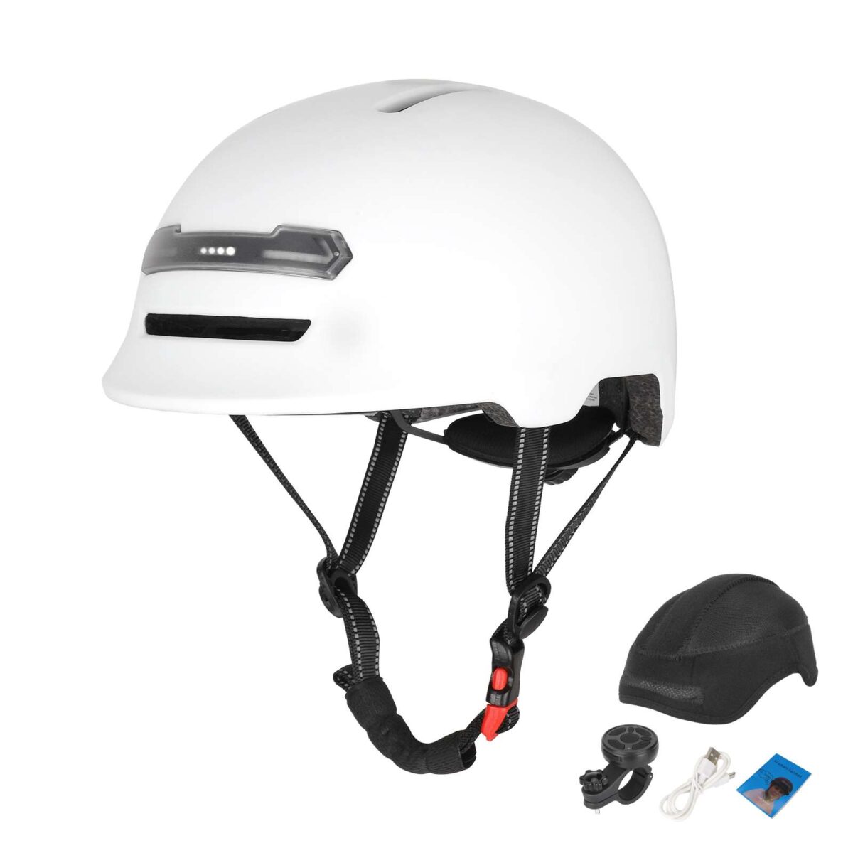 Casco con luz de voz Z005 blanco mate - Imagen 4