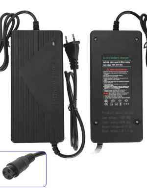 Cargador rápido de 60 V-67,2 V 5 A con conector GX16 y enchufe UE