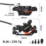 Maneta de freno izquierda NUTT con cable de freno de 180cm y freno de disco hidráulico izquierdo con cable de 220cm - Imagen 3