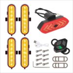 Juego de 4 luces intermitentes recargables amarillas Ulip + 1 juego de luces traseras intermitentes con control remoto para scooters MaxG30D