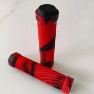 Puños de bicicleta de goma suave con diseño de camuflaje rojo