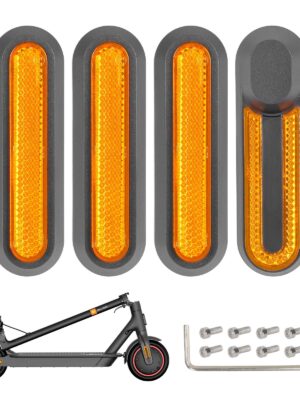 4 piezas de carcasas decorativas amarillas de repuesto + barras reflectoras amarillas para M365 1S Pro Pro2 y Lite + 10 tornillos + 1 herramienta