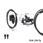 Freno de disco hidráulico NUTT negro derecho con cable de 2050 mm - Imagen 2