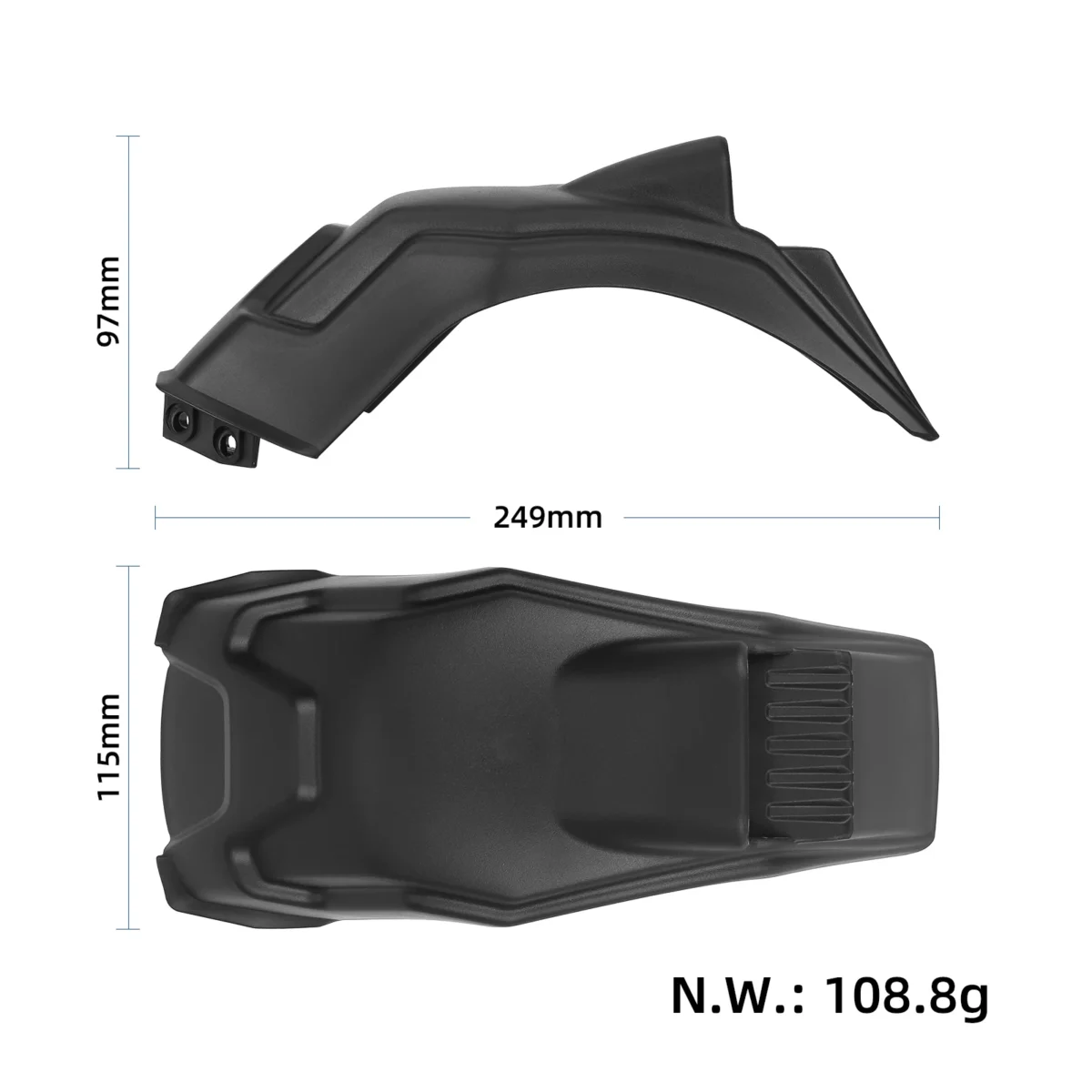 Guardabarros trasero negro para DUALTRON TOGO - Imagen 4