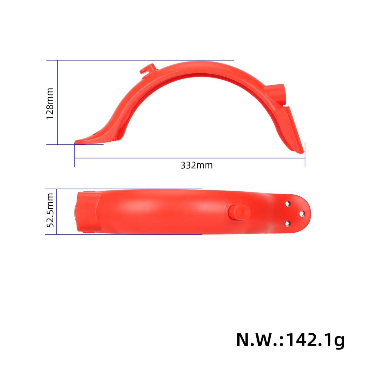 Guardabarros trasero rojo con gancho para patinete M365 Pro/Pro2 - Imagen 2