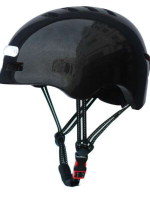 Casco negro brillante talla S con luz (KY-Z002)