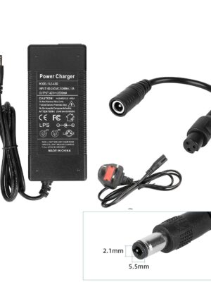 Cargador de cabeza de aviación pequeño de 42 V 2 A (estándar del Reino Unido) - apertura de 9 mm