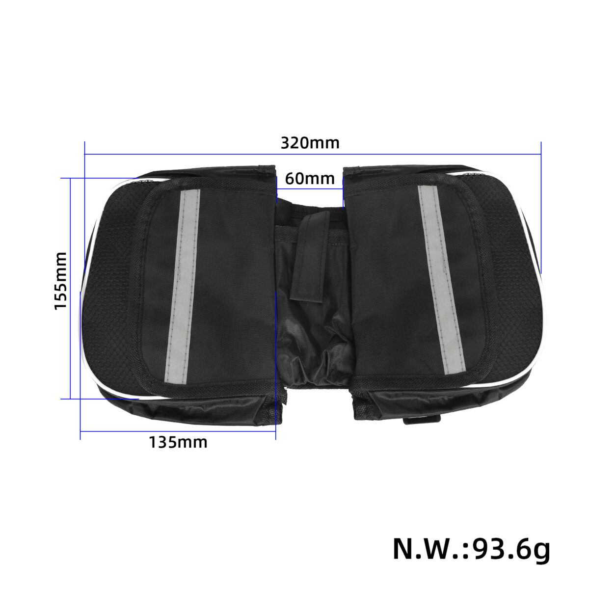 Bolsa grande para bicicleta de montaña, redonda, negra - Imagen 2